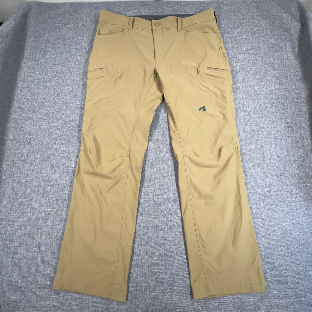 Eddie Bauer Guide Pro Pants Mens 38x32 (Fits as 38x31) Tan Stretch Hiking Travel